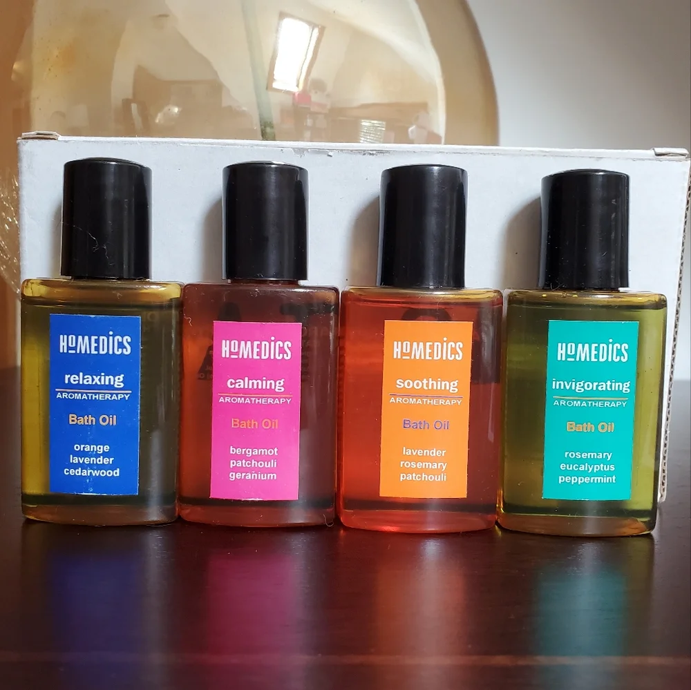 Homedics Aromatherapy Bath Oil 4pc Gift Set Orange Lavender Patchouli Eucalyptus